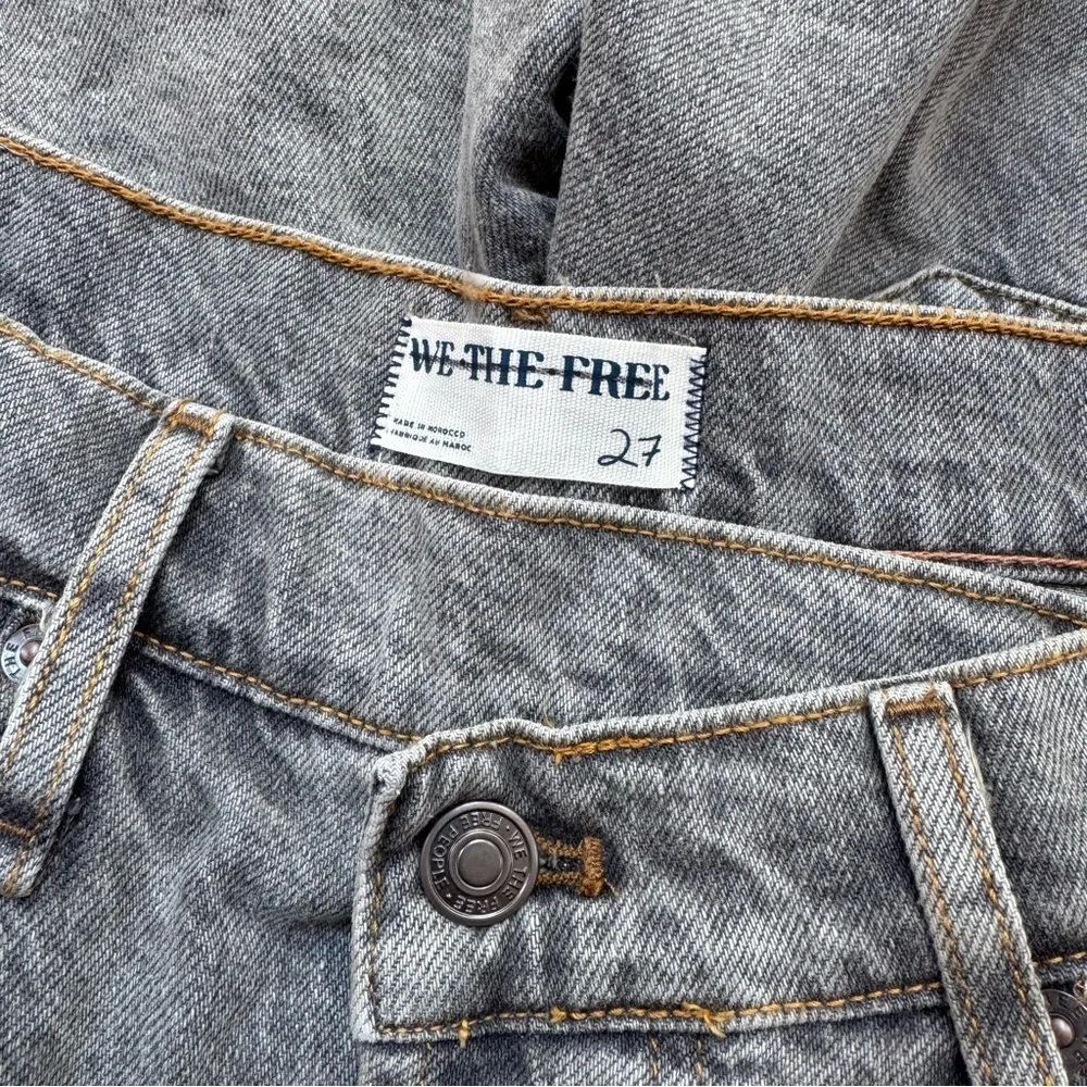 NWT Free People Boomerang Long Jean Shorts Gray 27